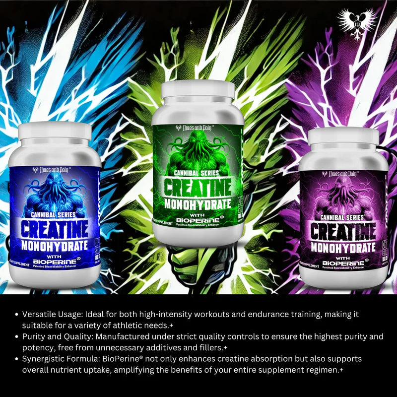 Creatine Monohydrate with BioPerine -  Chaos and Pain Supplements