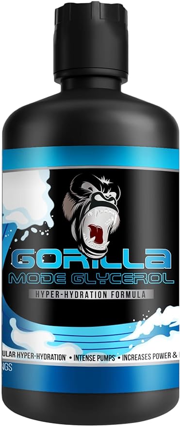 Gorilla Mode Liquid Glycerol Pre-Workout - Hydrating Pre-Workout Formula for Intense Pumps · Intramuscular Hyper-Hydration · Increased Power & Endurance / 33 FL OZ (Unflavored)