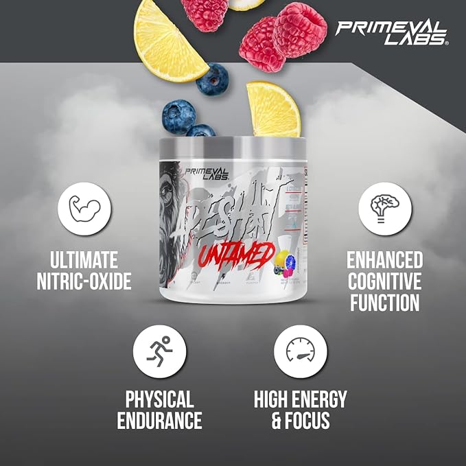 Primeval Labs Apesht Untamed Pre Workout Energy Drink Powder | Max Support for Pumps & Focus | Nitric Oxide Production Preworkout Energy with L-Citrulline, Beta Alanine, 40 Servings