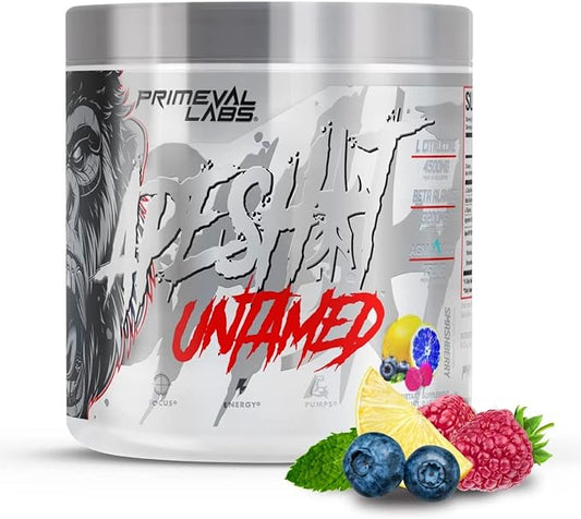 BOGO 2 for 1 Clearance Special same flavor Primeval Labs Apesht Untamed Pre Workout Energy Drink Powder | Max Support for Pumps & Focus | Nitric Oxide Production Preworkout Energy with L-Citrulline, Beta Alanine, 40 Servings