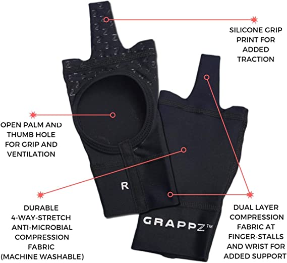 Grappz Finger Tape Alternative Splint Athletic Gloves For BJJ / All Sports - Middle Finger